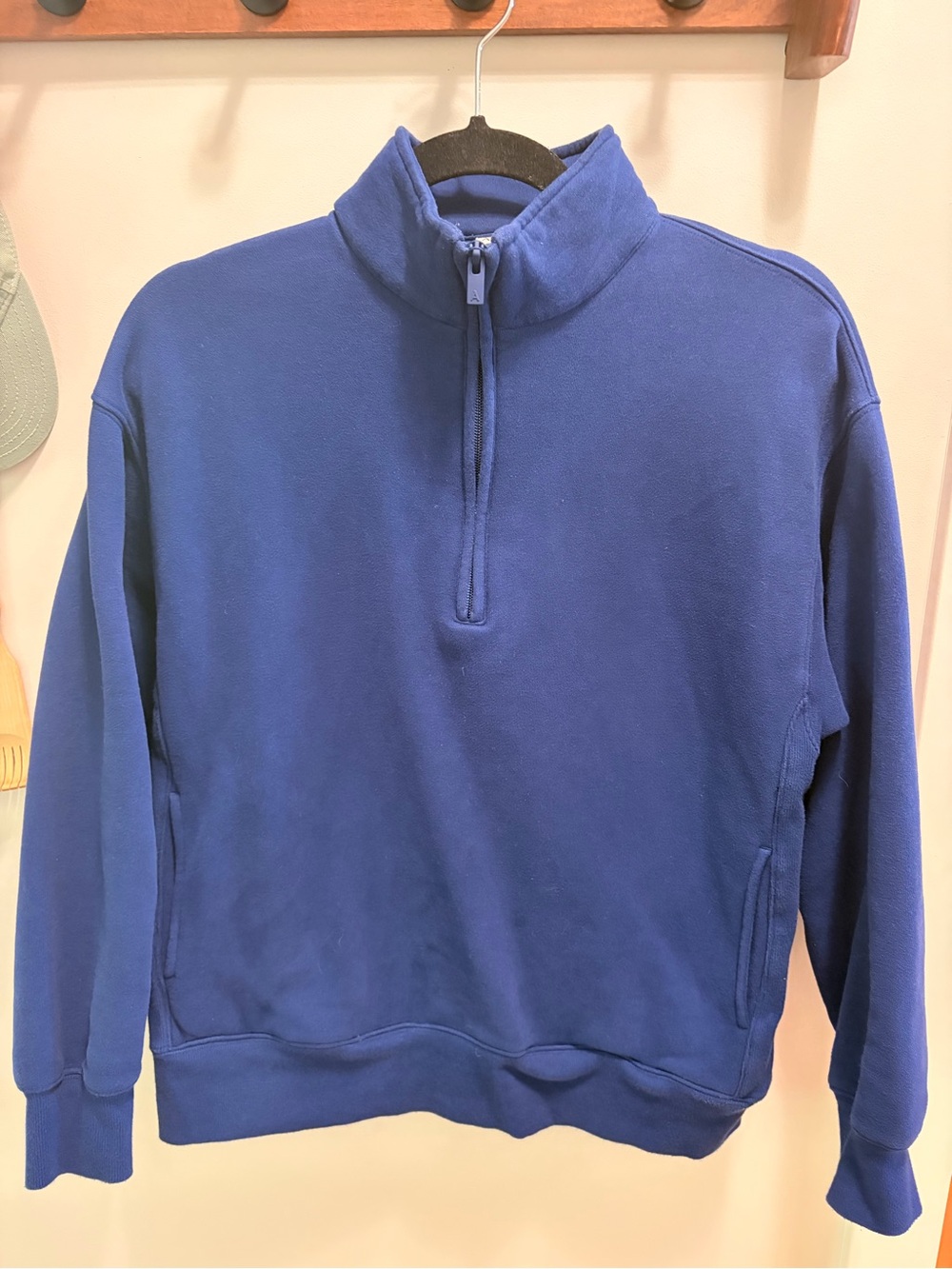Aritzia Royal Blue Women's Boyfriend fit Quarter-Zip Sweatshirt